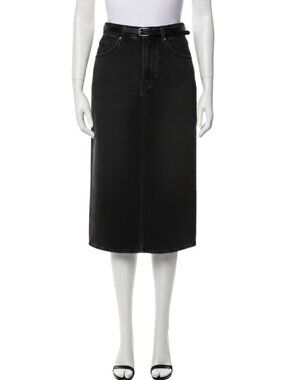 Levi's High Rise Back Slit Black Slim Denim Skirt Womens 23 Birds Of A Feather